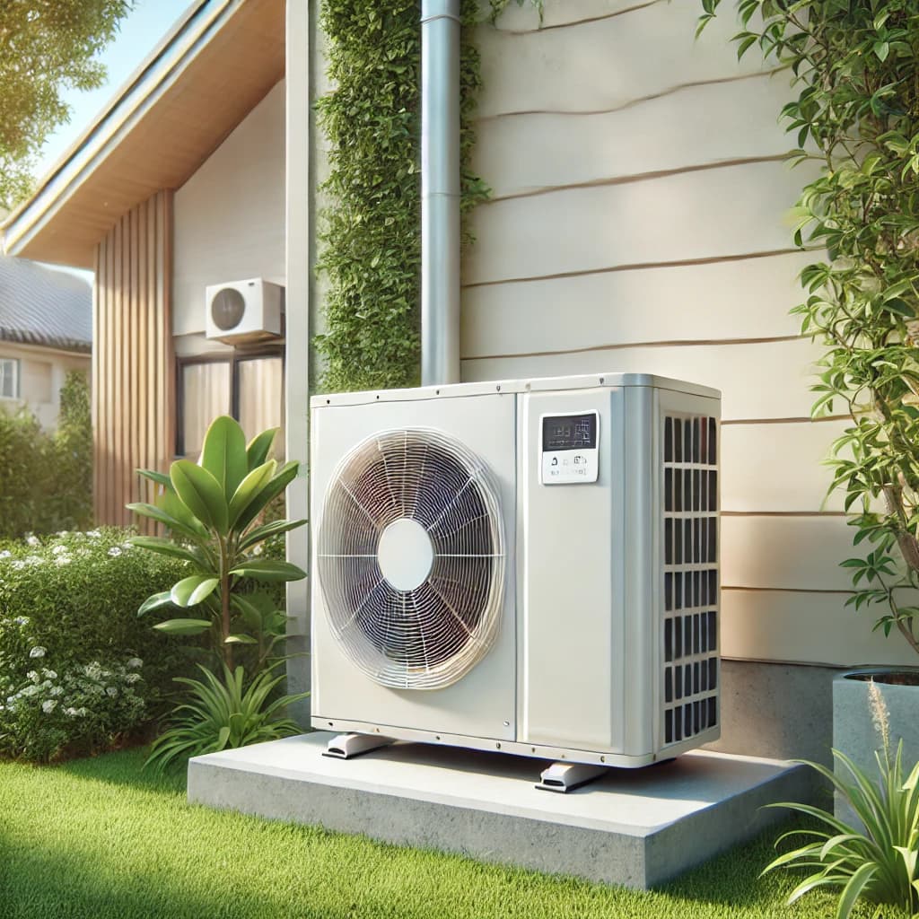 Diagram showing how an air source heat pump works
