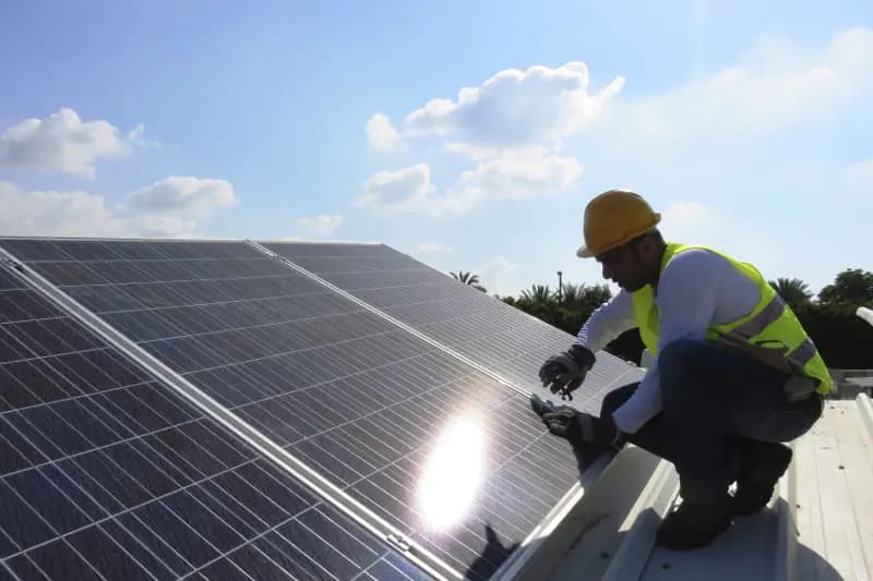 Solar panels installed on a residential roof